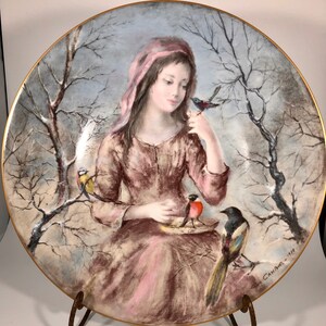 D&#39;Arceau-Limoges Plate-&quot;La Jeune Fille d&#39;Hiver&quot;, France - 1978