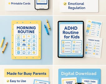 ADHD Daily Success Toolkit for Kids | Printable Routines, Behavior Charts & Calm-Down Tools | Digital Download