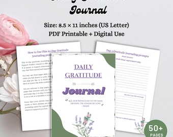 Daily Gratitude Journal | Mindful Gratitude Practice | Printable Self Care Journal | Digital Download | Daily Gratitude | Instant download
