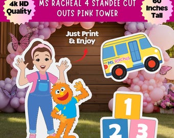 Ms Rachel Birthday Party Standees, DIY Decorations (Digital Download)