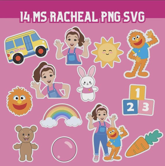 Ms Rachel Birthday Party PNG Clipart, Cake Toppers & DIY Decorations, Party Decor, Kids party printable, Ms Rachel Stickers, Digital Design