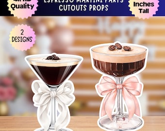 Espresso Martini Party Ausschnitte, Cocktail-Thema Dekor (Digitaler Download)