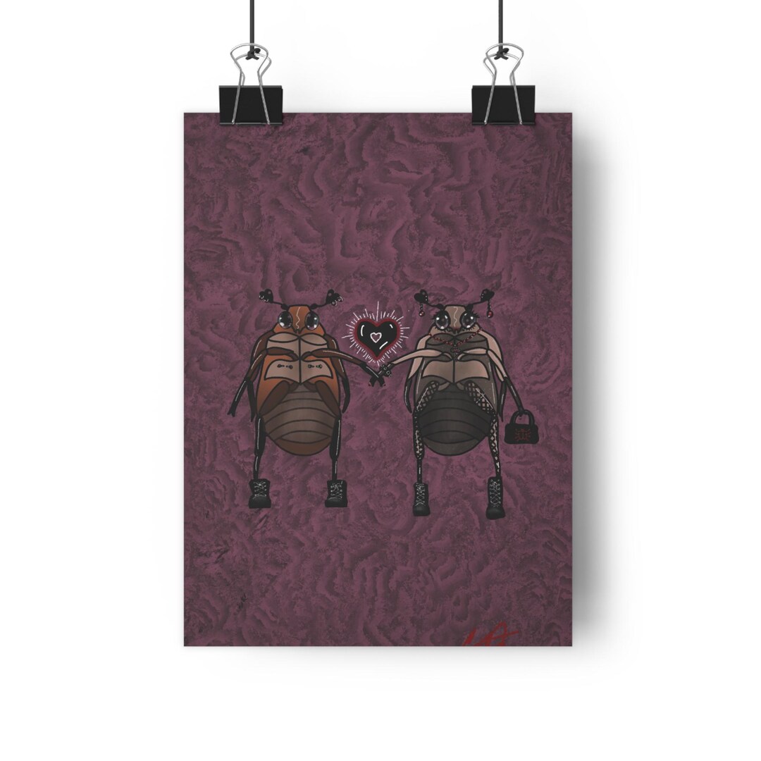 Deviantart Insect Love Goth Love Bugs Giclée Art Print | Cute Insect Illustration - Etsy