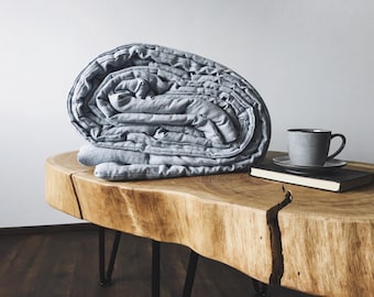 Manta de linho macio: cor natural, todos os tamanhos