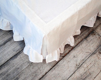 Saia de cama em linho. Saia para cama. Colcha de linho. 100% linho. Natural. Ecológica. Todas as cores. Todos os tamanhos.