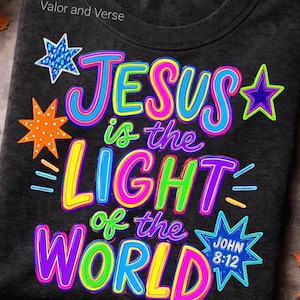 VBS Jesus is the Light of the World PNG, John 8:12 PNG, Christian kids Illumination Station Design for Printing Tshirts  (Digital Download)