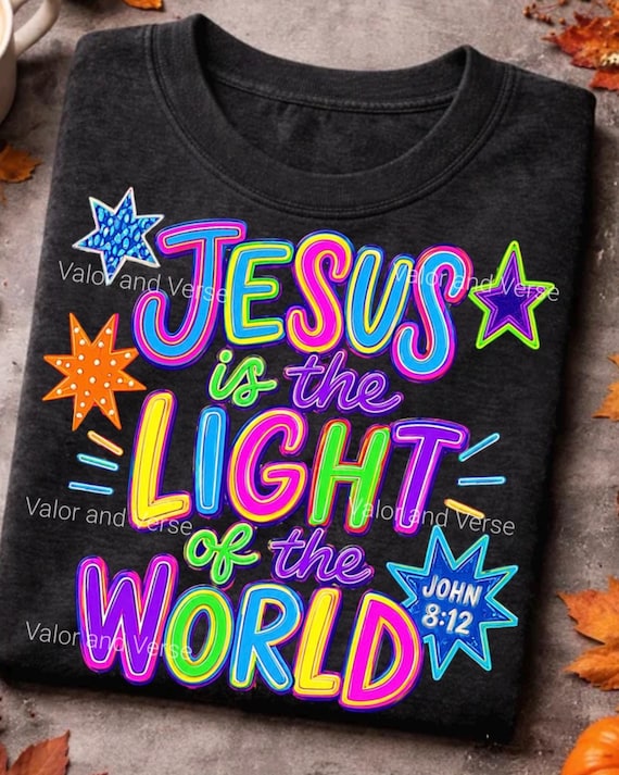 VBS Jesus is the Light of the World PNG, John 8:12 PNG, Christian kids Illumination Station Design for Printing Tshirts  (Digital Download)