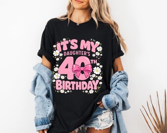 Daughter's 40th Birthday Shirt Design, Retro Daisy Bow (Digital Download)