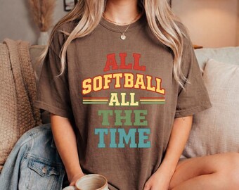 Retro Softball Game Day PNG: All The Time Spirit Design (Digital Download)