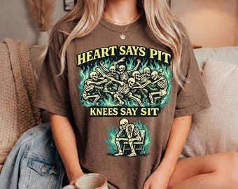 Pit Bull Skeleton PNG: Heart Says Pit Knees Say Sit Humor (Digital Download)
