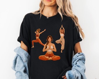 Yoga Poses PNG – Women Meditation Illustration, Wellness Art (Digital Download)