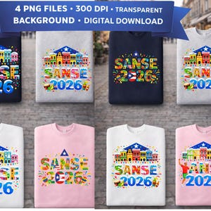 SanSe 2026 PNG Bundle: Puerto Rico Fiesta, Coquí Frog Digital Download