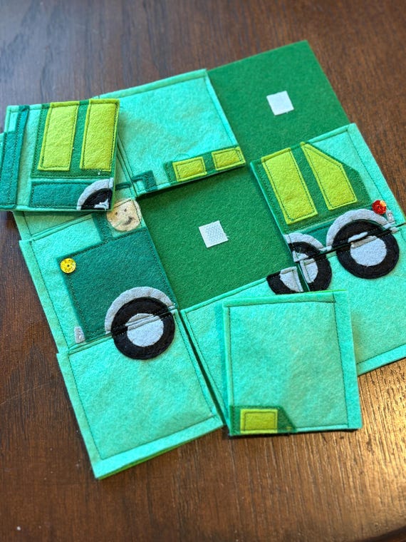 Toddler Busy Book Garbage Truck Page| PDF Activity Page | Felt Quiet Book (Digital Download)