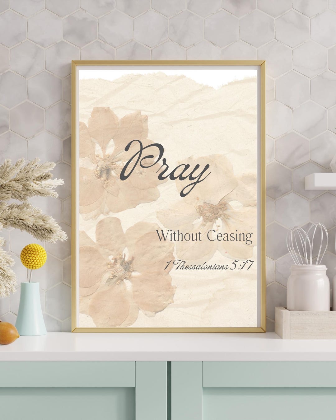 Pray Without Ceasing Print | Minimalist Christian Wall Art (digital ...