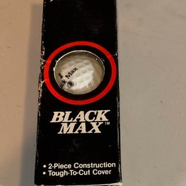 One box of 3 Unused Dunlop Black Max 1 Vintage Golf Balls, 1970's 1980's