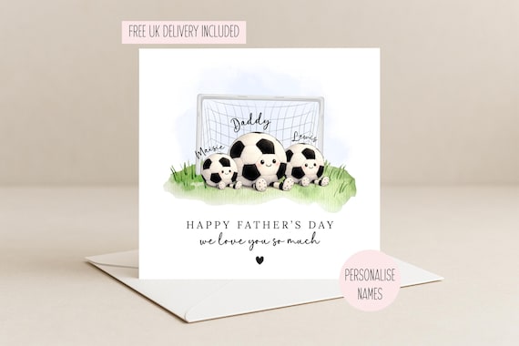 Personalised Football Father’s Day Card From Kids| For Daddy | For Grandad | Sports Gift