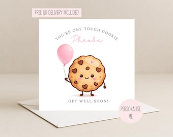 Personalised Get Well Soon Card | Tough Cookie Recovery Greeting