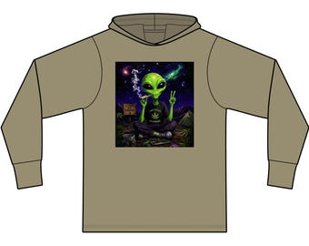 T-shirt unisex a maniche lunghe con cappuccio in cotone