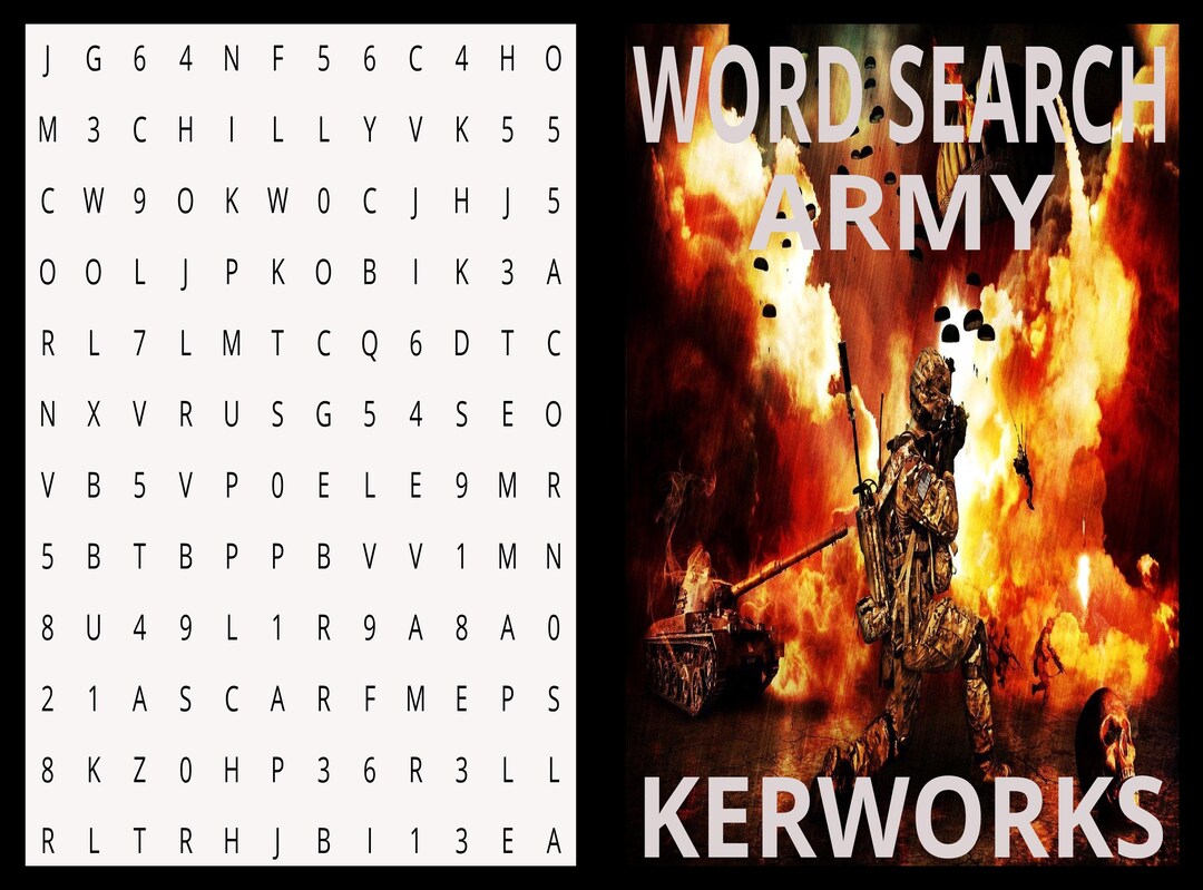 ARMY Word Search Printable Puzzle Book | Printable PDF Download - Etsy