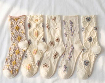 Calcetines ligeros de media caña para mujer / Estilo primavera-verano / Tejido suave y transpirable / Estilo minimalista e informal para el día a día / Regalo para ella