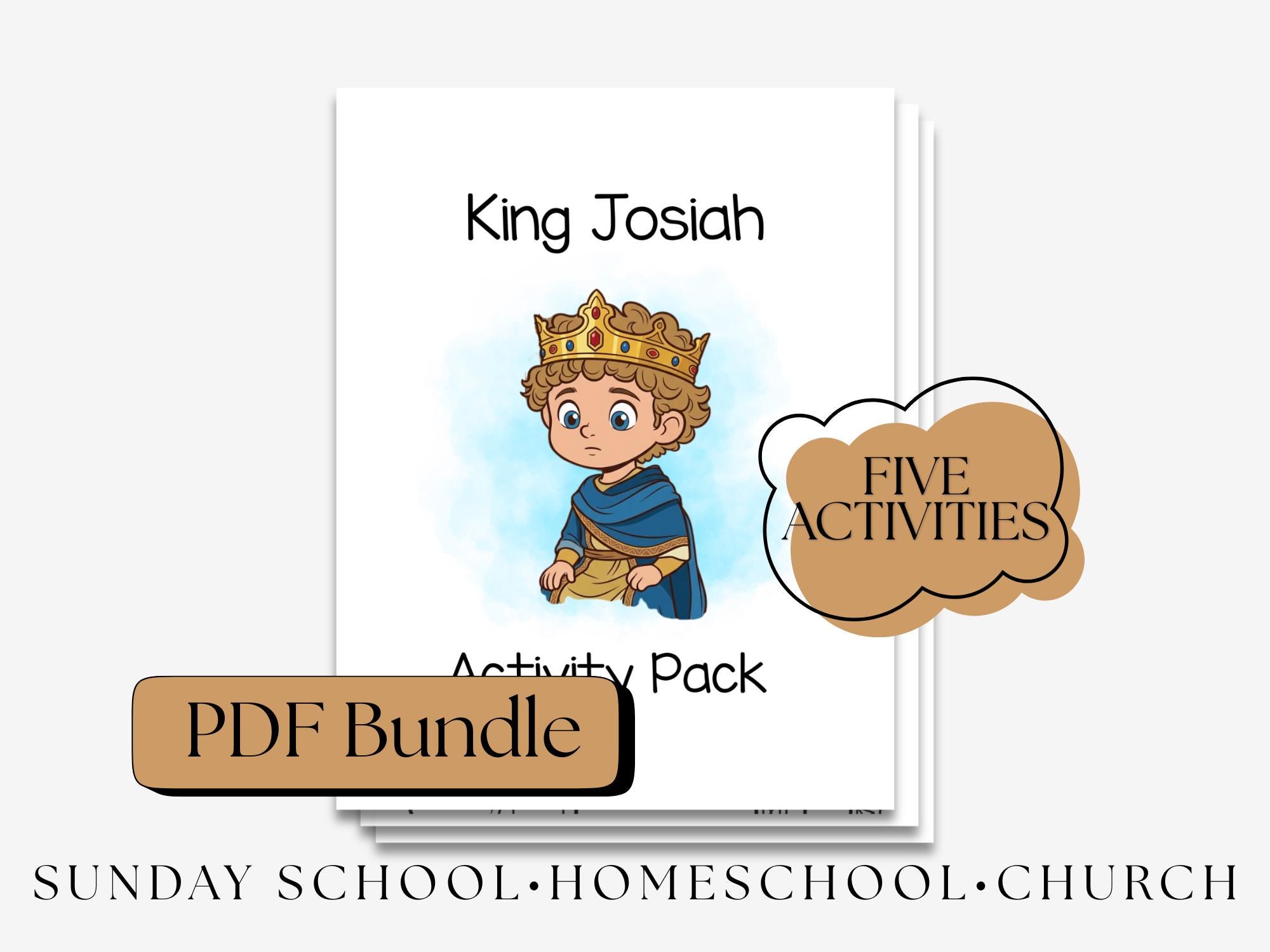 King Josiah Activity Pack | PDF Digital Download Sunday School Craft - Etsy