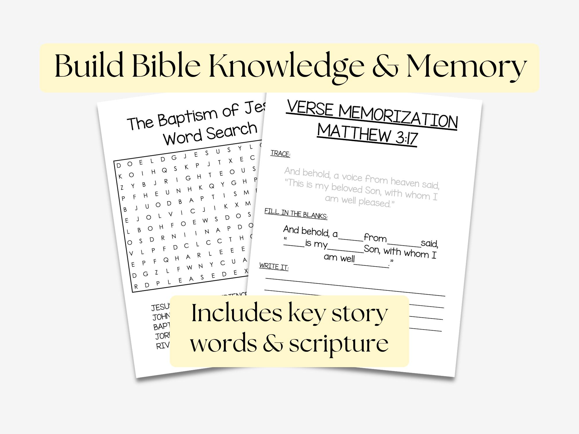 The Baptism of Jesus Activity Pack | John Baptizes Jesus Bible Lesson ...