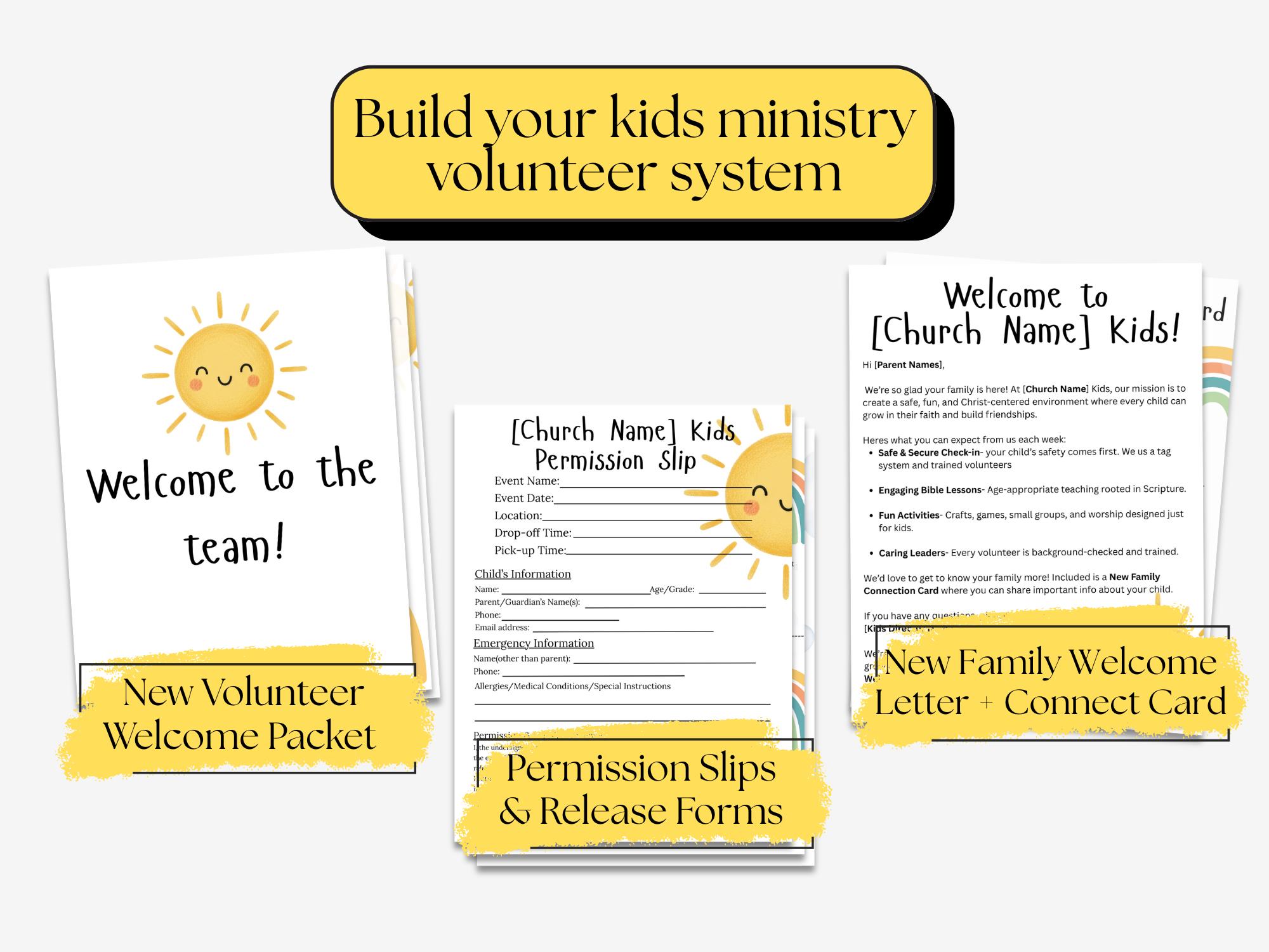 Volunteer Check Inflag Kids Ministry Volunteer Check-in Sheet | Editable Church Form (PDF ...