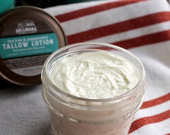 Grass Fed Tallow Lotion | Non-Greasy Traditional Creamy Lotion | Hydrating Moisturizer | Eczema Cream | Paraben & Formaldehyde Free