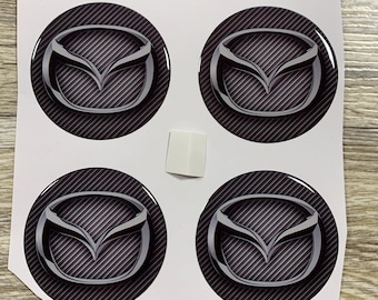 Wheel Center Hub Cap Stickers Mazda - Epoxy Resin Decals (4pcs, 20-130mm), Fuel Tank Emblem/All Size