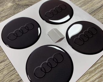 Selbstklebende Silikonsticker für Radnabenkappen Alufelgen Logo - 4 Stück/Epoxidharz-Felgenabziehbilder, Tank-Emblem/Alle Größen