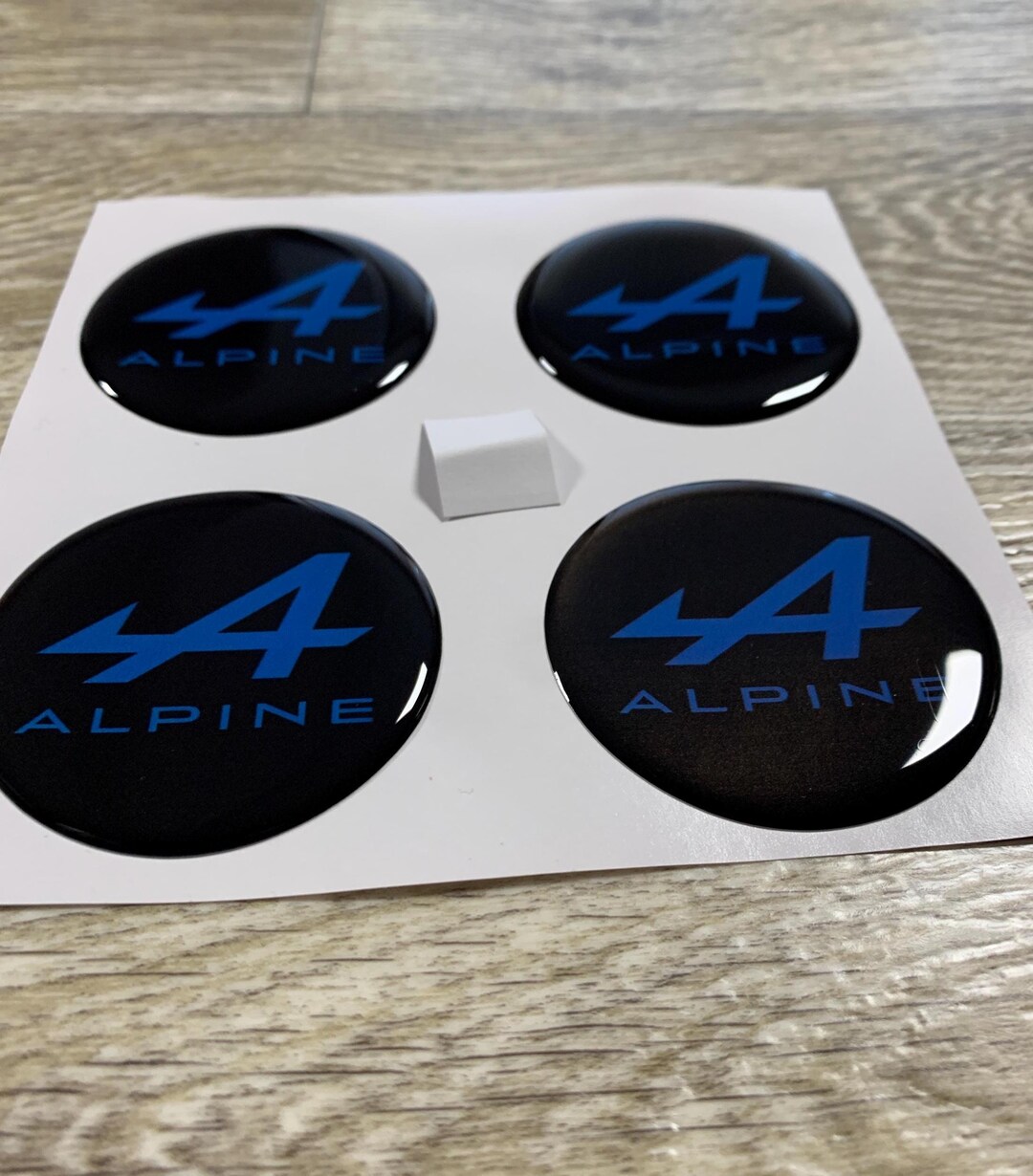 Wheel Center Hub Cap Stickers Alpine - Epoxy Resin Decals (4pcs, 20 ...