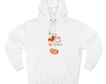 Strawberry Watercolor Sweet Goodness Hoodie | Fruit Floral Design