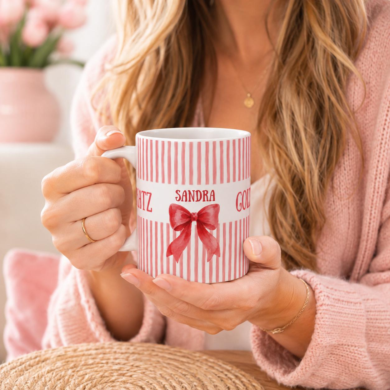 Gestreifte tasse