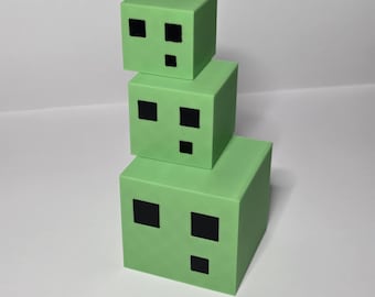 Minecraft-Inspired Slime Figures | 7 Color Options | 3 Sizes | Gamer Decor and Collectibles | 3D Printed