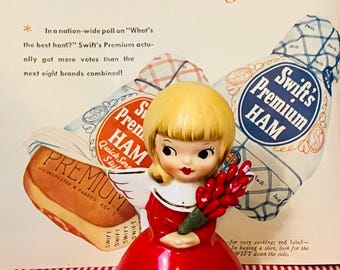 Vintage Holt Howard 1961 Berry Girl Angel Candle Holder – Collectible Figurine