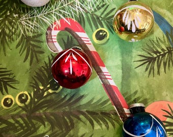 4 Vintage Mercury Glass Bulbs Christmas Ornaments Cali Col