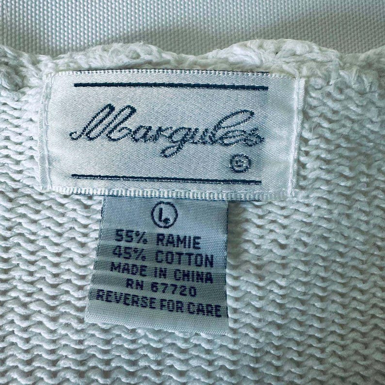 Vintage Margules L Floral Embroidered Cardigan Ramie Cotton Cottagecore ...