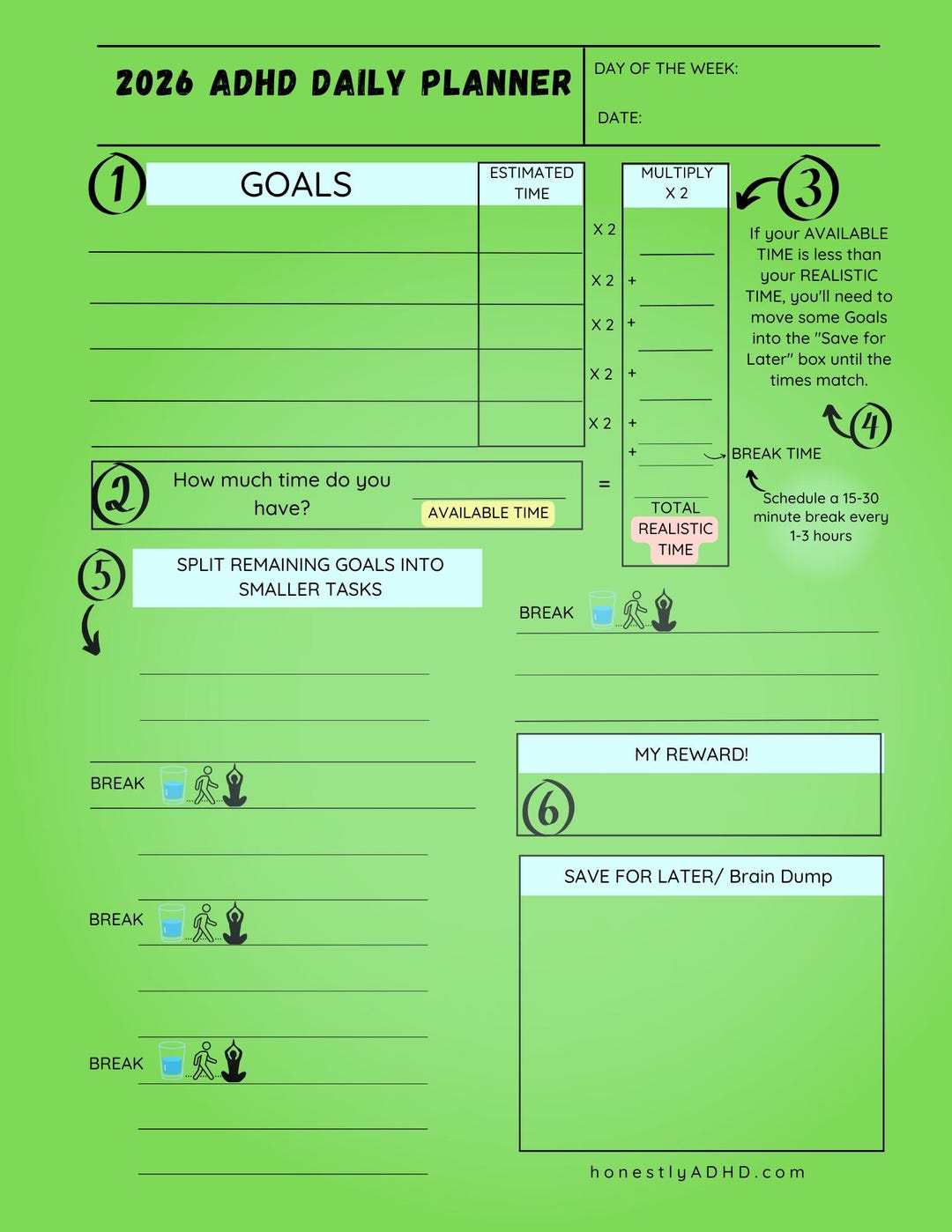 2026 ADHD Digital Planner for Goodnotes iPad | Neurodivergent Daily ...