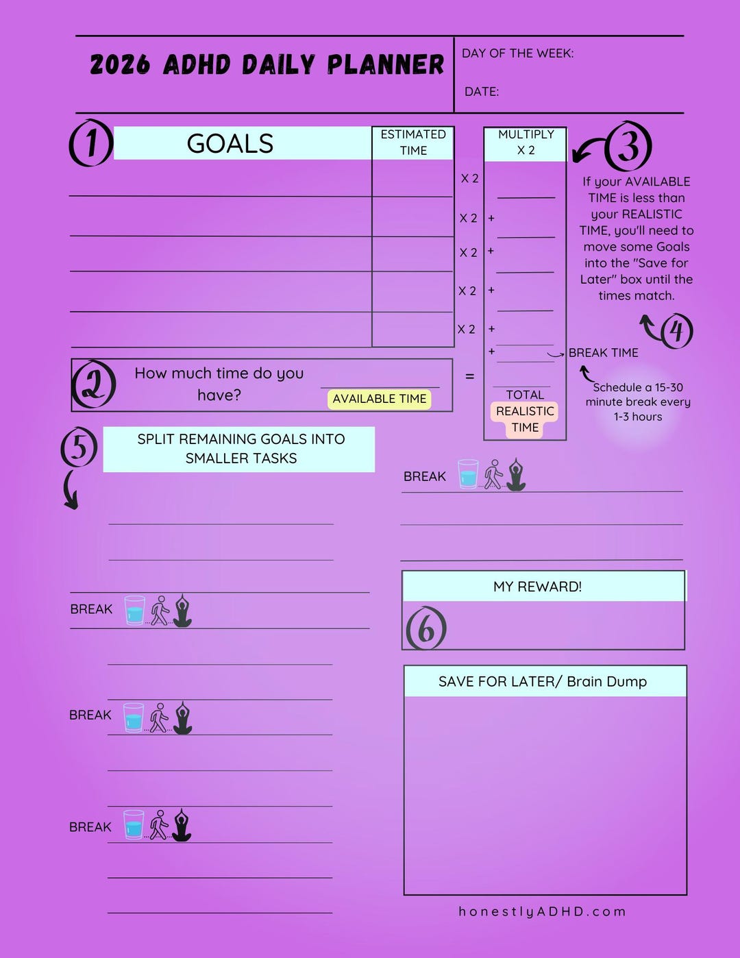 2026 ADHD Digital Planner for Goodnotes iPad | Neurodivergent Daily ...