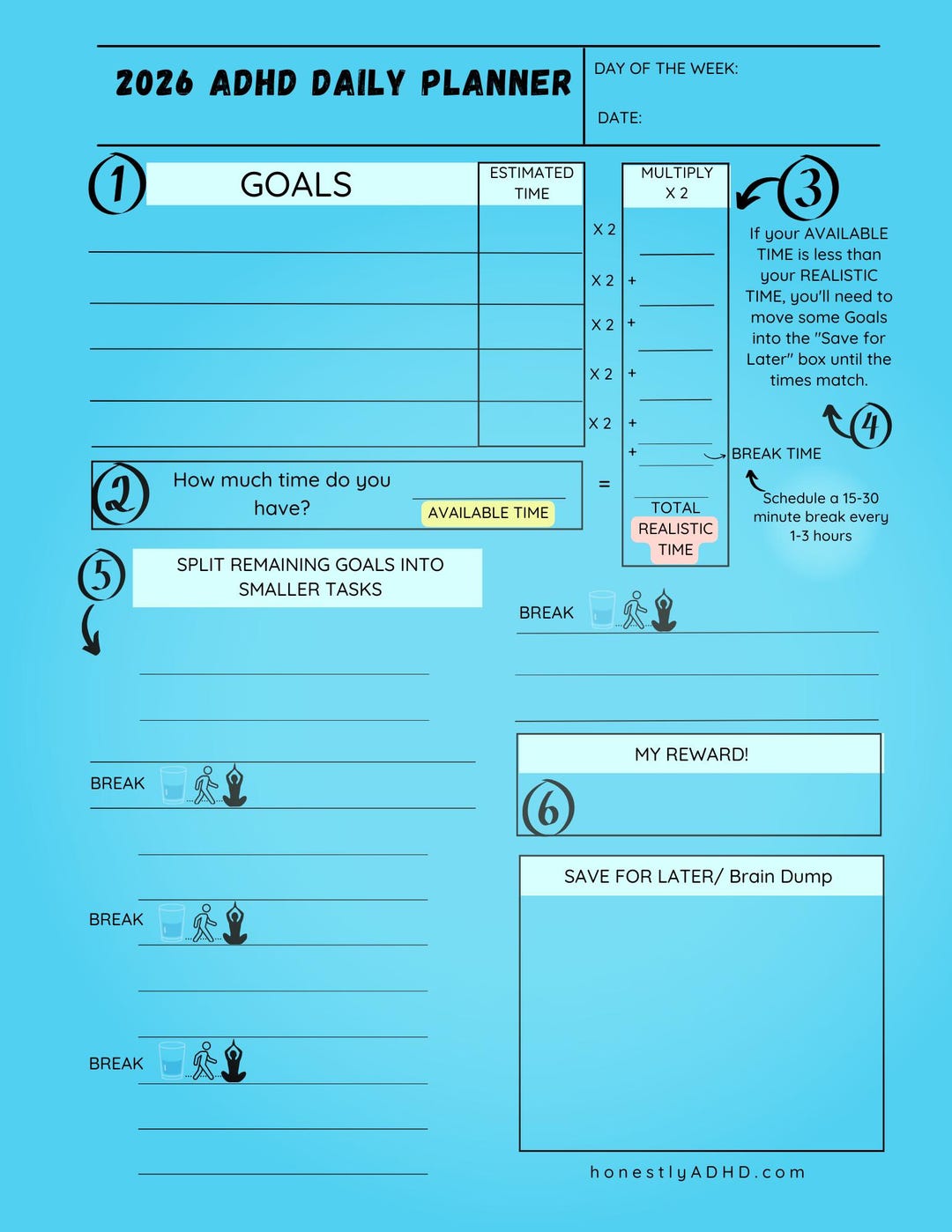 2026 ADHD Digital Planner for Goodnotes iPad | Neurodivergent Daily ...