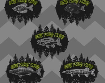 Here Fishy Fishy | Bundle | PNG digital download |walleye musky bass bluegill crappie |