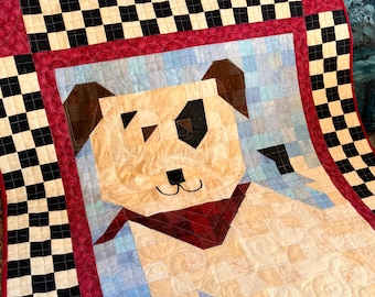 Puppy Baby Quilt: 100% Cotton, Machine Pieced