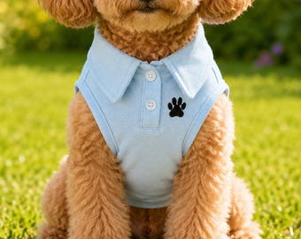 Custom Dog Name Polo Shirt, Pet Embroidered Logo Shirt, Personalized Puppy Name Outfit, Pets Tshirt, Doggy Summer Clothes, Dog Lovers Gift