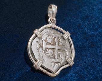 Sterling Silver Atocha Coin Pendant: Mel Fisher Treasure