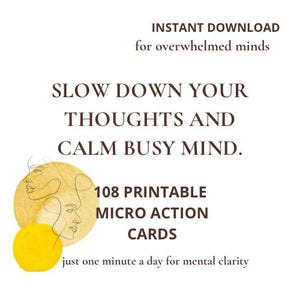 108 One-Minute Self-Care Cards for Busy Minds | Printable | Easy to Use | Printer-Friendly