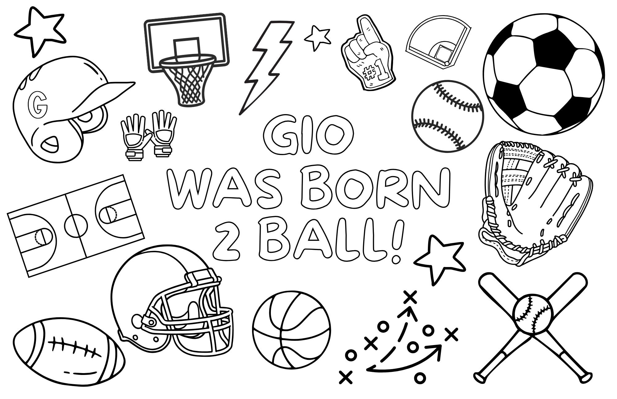 40 Super Fun Sports Crafts for Kids To Keep Them Busy 21 Custom Sports Coloring Page Printable, Personalized Kids Birthday…