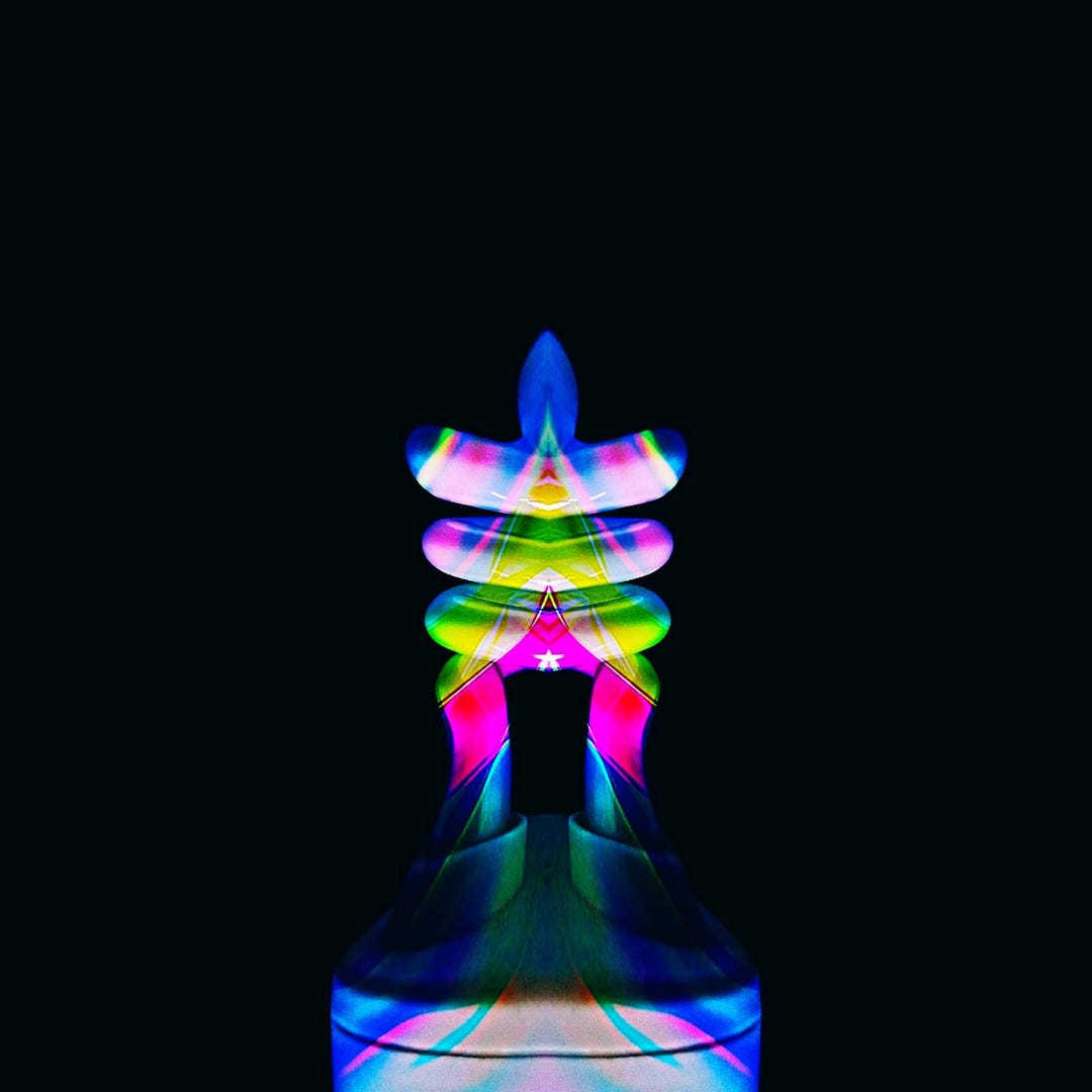 Abstract Art Colorful Shape Destroyed Object Glowing Effect ...
