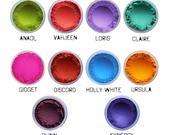 Drag Queen Pigment Collection - Ten 10g sifter jars pigments makeup beauty