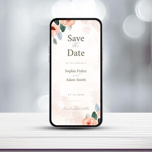 Save the Date Template | Elegant Floral Terracotta · Editable in Canva
