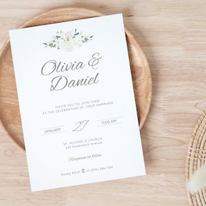 Editable Wedding Invitation Template in Canva | Modern and Minimalist Design